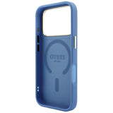 Husă pentru iPhone 17 Pro Max / iPhone 18 Pro Max, Guess 4G Embossed Classic MagSafe, Albastră