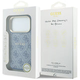 Husă pentru iPhone 17 Pro Max / iPhone 18 Pro Max, Guess 4G Embossed Classic MagSafe, Albastră