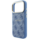 Husă pentru iPhone 17 Pro Max / iPhone 18 Pro Max, Guess 4G Embossed Classic MagSafe, Albastră