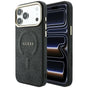 Husă pentru iPhone 17 Pro / iPhone 18 Pro, Guess 4G Embossed Classic MagSafe, Neagră