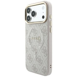 Husă pentru iPhone 17 Pro / iPhone 18 Pro, Guess 4G Embossed Classic MagSafe, Roz