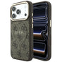 Husă pentru iPhone 17 Pro / iPhone 18 Pro, Guess 4G Embossed Classic MagSafe, Maro