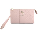 Borseta universala Guess Peony 4G Classic Logo, curea reglabila, piele eco, inchidere cu fermoar, Roz