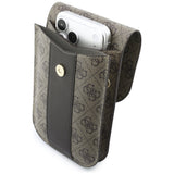 Borseta Guess Universal Phone Pouch 4G Classic Logo Stripe, Piele Eco, Curea Ajustabila, Maro