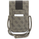 Borseta Guess Universal Phone Pouch 4G Classic Logo Stripe, Piele Eco, Curea Ajustabila, Maro