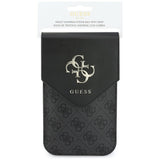 Borseta universala Guess 4G Grained Classic Logo, Piele ecologica, Curea reglabila, Neagra