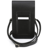 Borseta universala Guess 4G Grained Classic Logo, Piele ecologica, Curea reglabila, Neagra