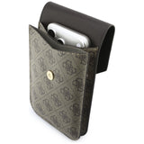 Borseta universala Guess 4G Grained Classic Logo, Piele ecologica, Curea reglabila, Maro