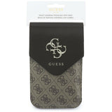 Borseta universala Guess 4G Grained Classic Logo, Piele ecologica, Curea reglabila, Maro