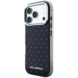 Husă pentru iPhone 17 Pro Max / iPhone 18 Pro Max, Karl Lagerfeld IML Rhinestones and Electroplated Logo, Neagră