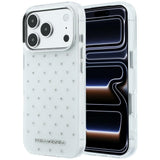 Husă pentru iPhone 17 Pro Max / iPhone 18 Pro Max, Karl Lagerfeld IML Rhinestones and Electroplated Logo, Albă