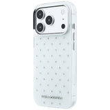 Husa pentru iPhone 17 Pro / iPhone 18 Pro, Karl Lagerfeld IML Rhinestones and Electroplated Logo, Alba