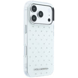 Husa pentru iPhone 17 Pro / iPhone 18 Pro, Karl Lagerfeld IML Rhinestones and Electroplated Logo, Alba