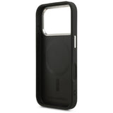 Husă pentru iPhone 17 Pro Max / iPhone 18 Pro Max, Karl Lagerfeld HC MagSafe Leather Embossed Ring Karl RSG Logo, Neagră
