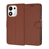 Husă pentru Honor 600 Smart, Techsuit Leather Folio, Maro