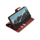 Husă pentru Honor 600 Smart, Techsuit Leather Folio, Maro