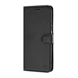 Husă pentru Honor 600 Smart, Techsuit Leather Folio, Neagră