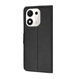 Husă pentru Honor 600 Smart, Techsuit Leather Folio, Neagră