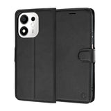 Husă pentru Honor 600 Smart, Techsuit Leather Folio, Neagră