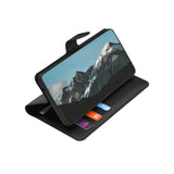 Husă pentru Honor 600 Smart, Techsuit Leather Folio, Neagră
