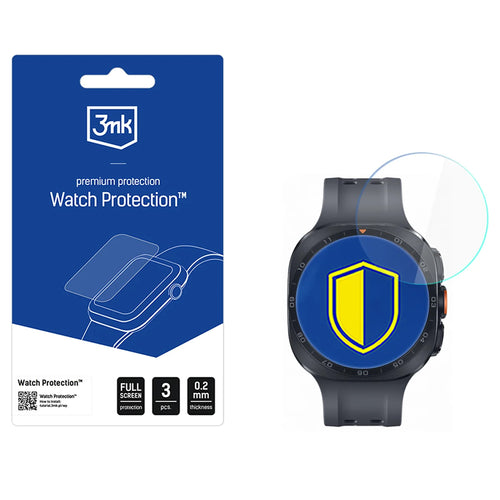 Folie pentru Samsung Galaxy Watch Ultra 2, 3mk FlexibleGlass, Transparentă (3 pack)
