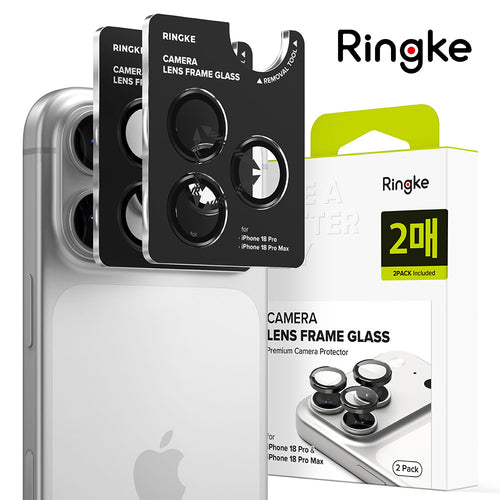 Folie pentru camera foto pentru iPhone 18 Pro / iPhone 18 Pro Max, Ringke Camera Lens Frame Glass, Transparentă (2 pack)