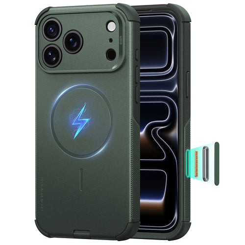 Husă pentru iPhone 17 Pro / iPhone 18 Pro, ESR Cyber HaloLock, Verde