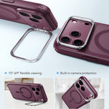 Husă pentru iPhone 17 Pro / iPhone 18 Pro, ESR Classic Hybrid HaloLock Kickstand, Bordo mat