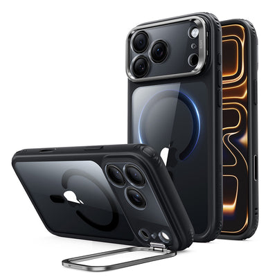 Husă pentru iPhone 17 Pro Max / iPhone 18 Pro Max, ESR Classic Hybrid HaloLock Kickstand, Transparentă Neagră