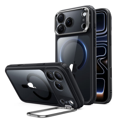 Husă pentru iPhone 17 Pro / iPhone 18 Pro, ESR Classic Hybrid HaloLock Kickstand, Transparentă Neagră