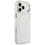 Husă pentru iPhone 18 Pro Max / iPhone 17 Pro Max, Guess Metal Outline MagSafe, Aurie