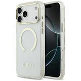 Husă pentru iPhone 18 Pro Max / iPhone 17 Pro Max, Guess Metal Outline MagSafe, Aurie