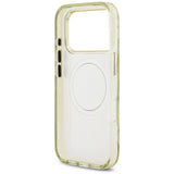Husă pentru iPhone 17 Pro / iPhone 18 Pro, Guess IML Glitter Flowers Triangle MagSafe, Verde