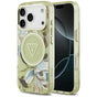 Husă pentru iPhone 17 Pro / iPhone 18 Pro, Guess IML Glitter Flowers Triangle MagSafe, Verde