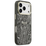 Husă pentru iPhone 17 Pro / iPhone 18 Pro, Guess Python Pattern MagSafe, Neagră
