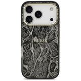 Husă pentru iPhone 17 Pro / iPhone 18 Pro, Guess Python Pattern MagSafe, Neagră