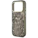 Husă pentru iPhone 17 Pro / iPhone 18 Pro, Guess Python Pattern MagSafe, Maro