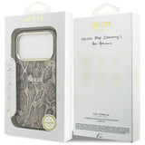 Husă pentru iPhone 17 Pro Max / iPhone 18 Pro Max, Guess Python Pattern MagSafe, Maro