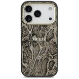 Husă pentru iPhone 17 Pro Max / iPhone 18 Pro Max, Guess Python Pattern MagSafe, Maro