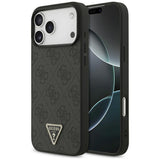 Husă pentru iPhone 17 Pro Max / iPhone 18 Pro Max, Guess Leather 4G Triangle Strass MagSafe, Neagră