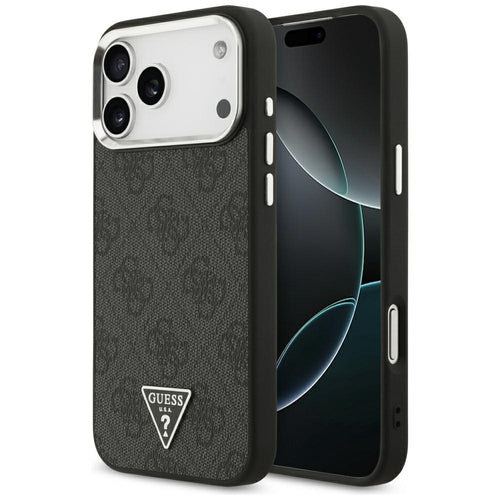 Husă pentru iPhone 17 Pro Max / iPhone 18 Pro Max, Guess Hardcase 4G Triangle Logo MagSafe, Neagră