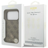 Husă pentru iPhone 17 Pro / iPhone 18 Pro, Guess Hardcase 4G Small & Classic MagSafe, Maro