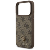 Husă pentru iPhone 17 Pro / iPhone 18 Pro, Guess Hardcase 4G Small & Classic MagSafe, Maro