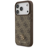 Husă pentru iPhone 17 Pro / iPhone 18 Pro, Guess Hardcase 4G Small & Classic MagSafe, Maro