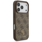 Husă pentru iPhone 17 Pro / iPhone 18 Pro, Guess Hardcase 4G Small & Classic MagSafe, Maro