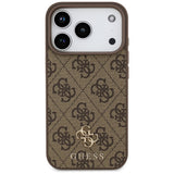 Husă pentru iPhone 17 Pro / iPhone 18 Pro, Guess Hardcase 4G Small & Classic MagSafe, Maro