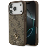 Husă pentru iPhone 17 Pro / iPhone 18 Pro, Guess Hardcase 4G Small & Classic MagSafe, Maro