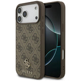 Husă pentru iPhone 17 Pro Max / iPhone 18 Pro Max, Guess Hardcase 4G Small & Classic MagSafe, Maro