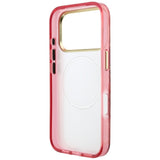 Husă pentru iPhone 17 Pro Max / iPhone 18 Pro Max, Guess IML Glitter Blossom Roses MagSafe, Bordo