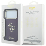 Husă pentru iPhone 17 Pro / iPhone 18 Pro, Guess IML 4G Metal Script, Bordo